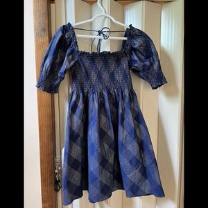 The Athena Nap Dress- small- blue with silver metallic